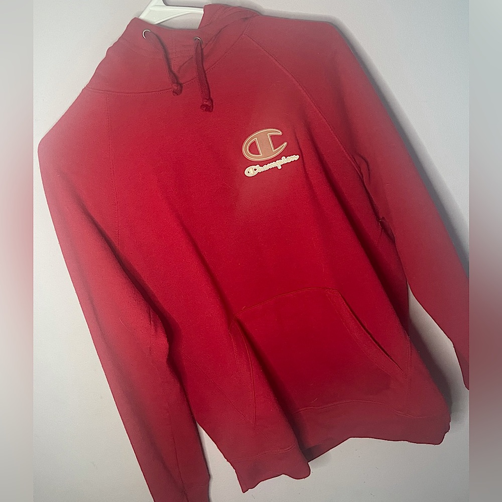 Women’s Champion sweatshirt, red color, size small. Great condition !